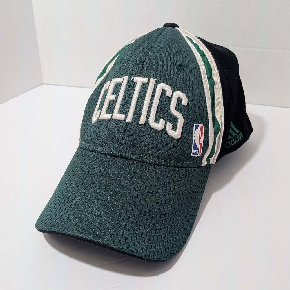 Adidas Boston Celtics NBA Green Black Mesh Back Adjustable Hat Cap